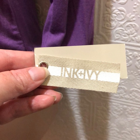 Ink & Ivy Long Sleeve Crushed Grape T-shirt 1X - Picture 3 of 6